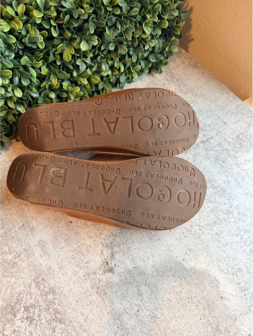Chocolate Blu Manny Wedge Cord Platform Slides - Camel Brown - Size 8